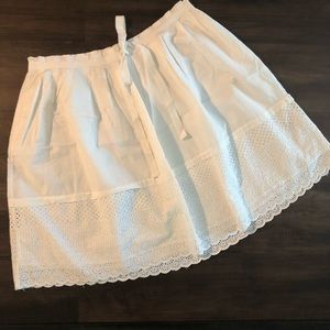 Womens Gap White Eyelet Skirt, Side Zipper - Sz 14 NWT